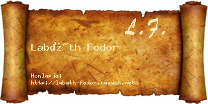 Labáth Fodor névjegykártya